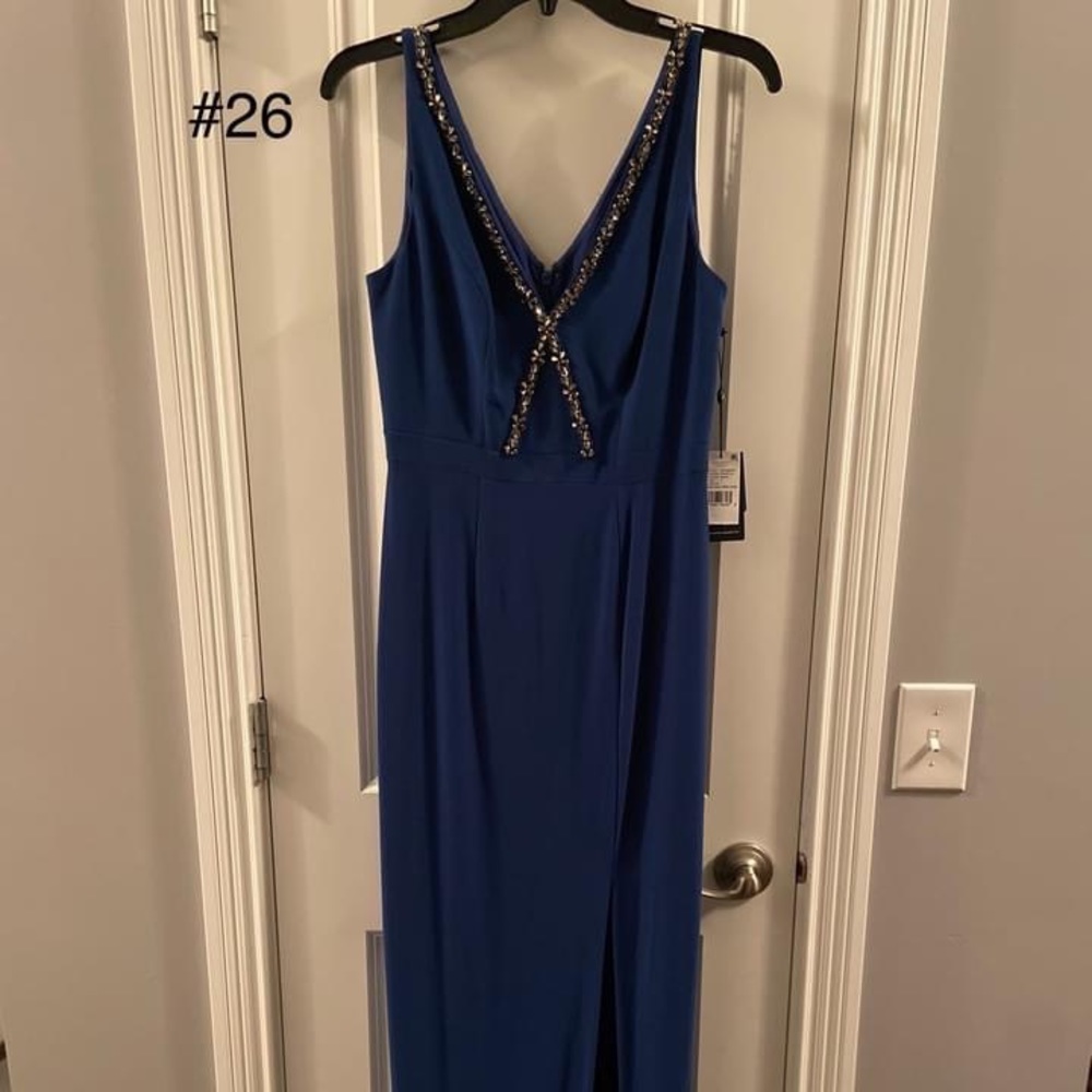 Adrianna Papell Dark Blue Evening Gown